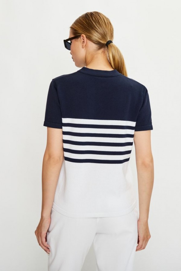 E 31003.67 Джемпер женский сине-белый