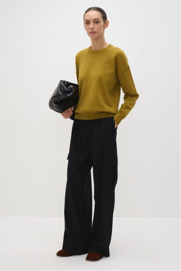 CS W240646.47 Джемпер со швами наружу оливковый