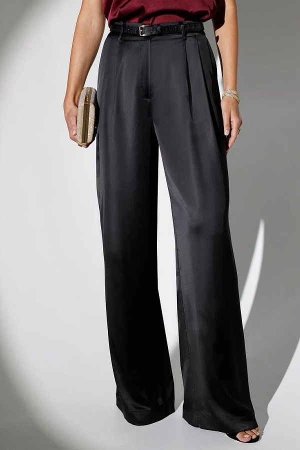 V W304.58 Брюки широкие из струящегося сатина черный