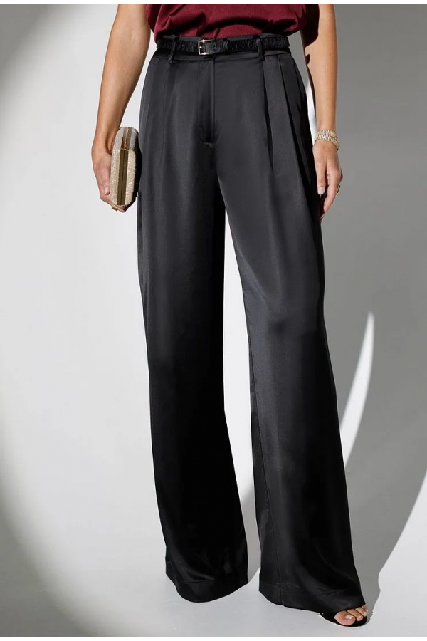 V W304.58 Брюки широкие из струящегося сатина черный