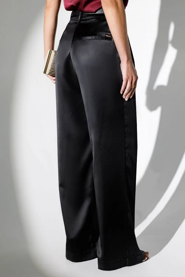 V W304.58 Брюки широкие из струящегося сатина черный