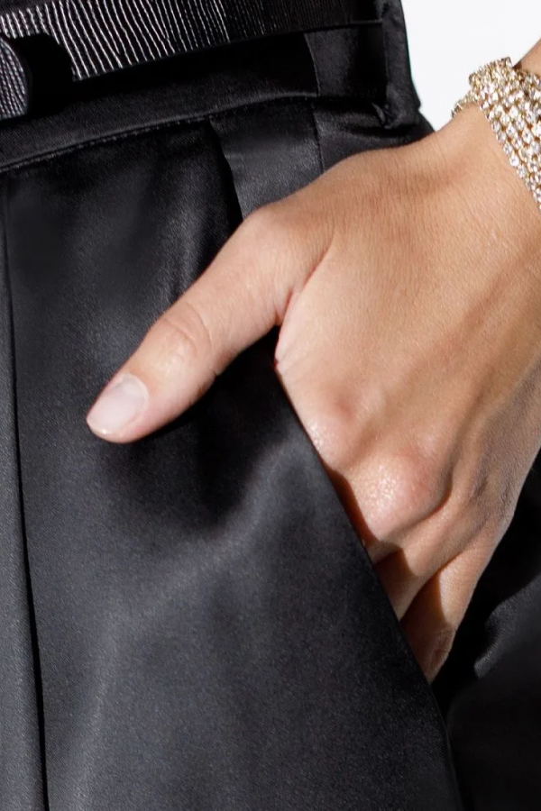 V W304.58 Брюки широкие из струящегося сатина черный