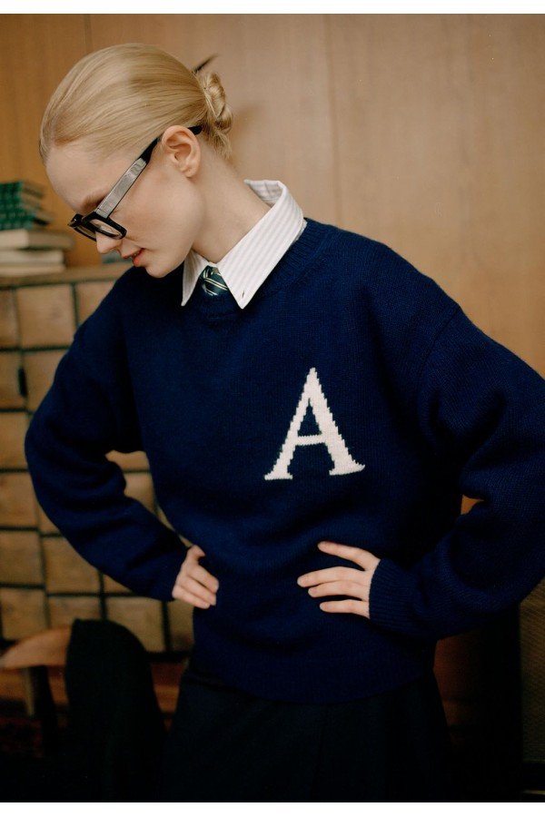 A 7173.67 Джемпер свободного кроя с интарсией А