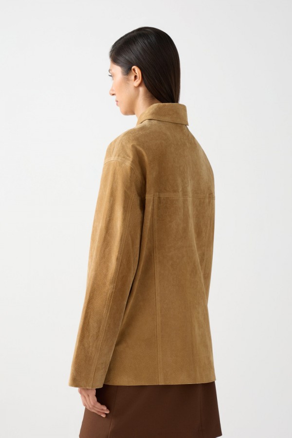 CS W0134.14 Пальто-жакет из натуральной замши