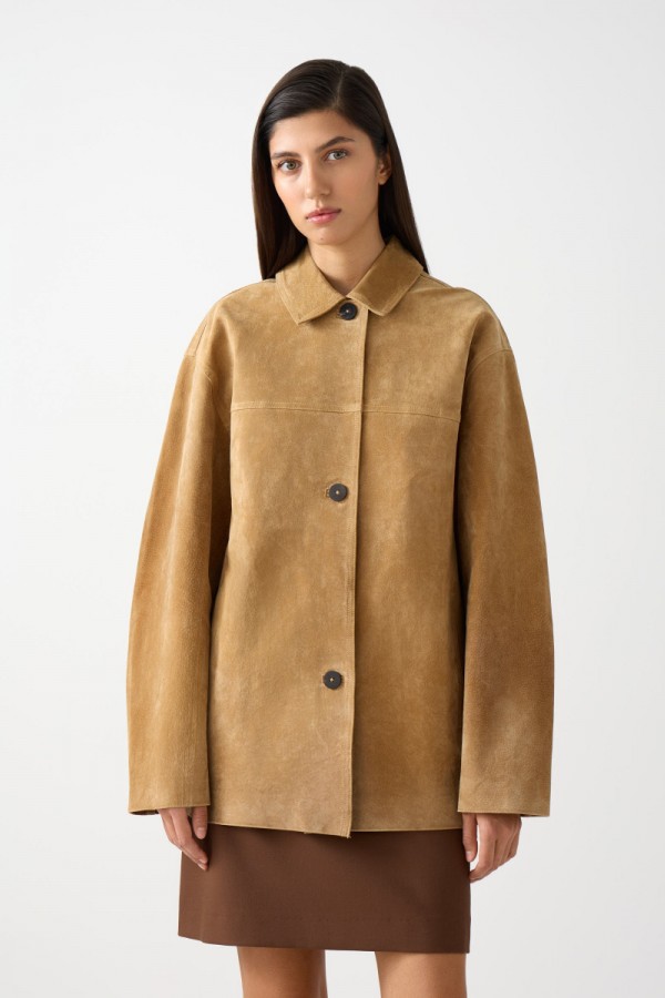 CS W0134.14 Пальто-жакет из натуральной замши