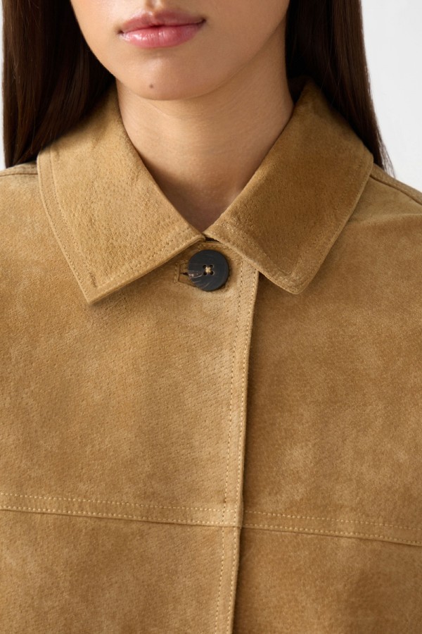 CS W0134.14 Пальто-жакет из натуральной замши