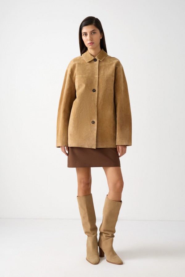 CS W0134.14 Пальто-жакет из натуральной замши