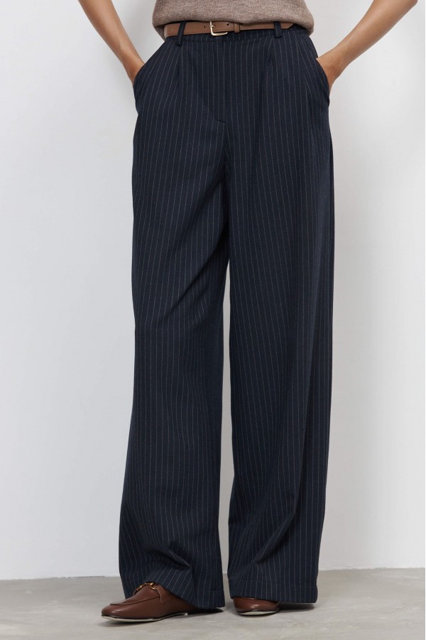 C W7492.67 Брюки женские т.синий-полоса