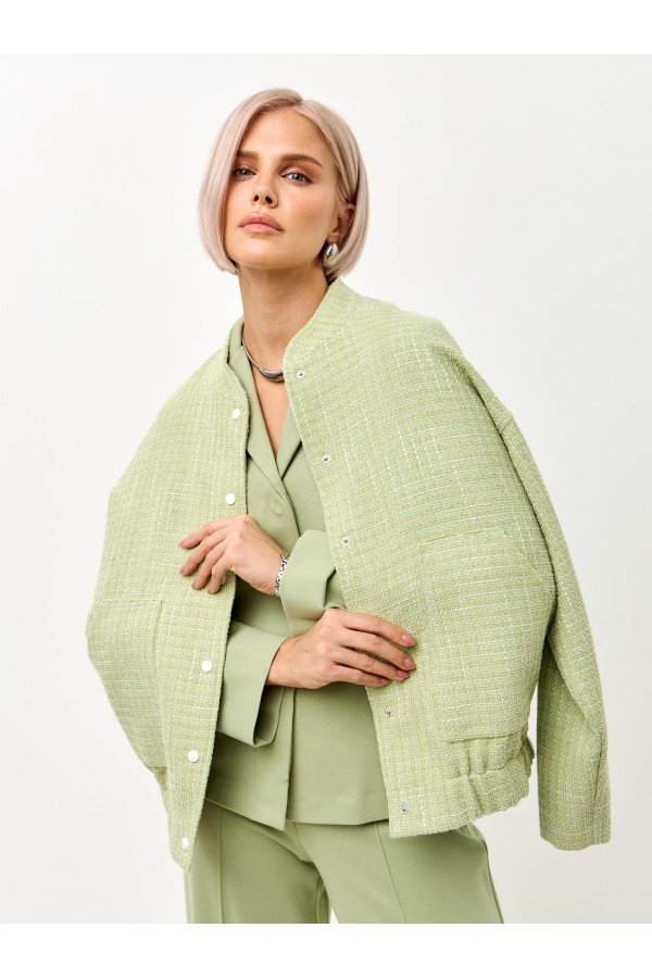 T W18072.40 Бомбер жен салатовый