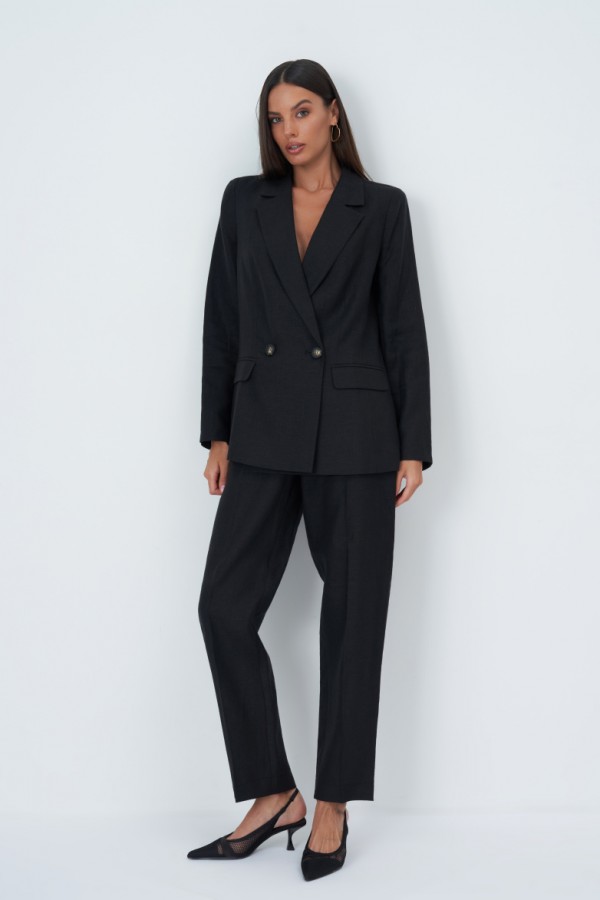 E 7718.58 Жакет льняной черный