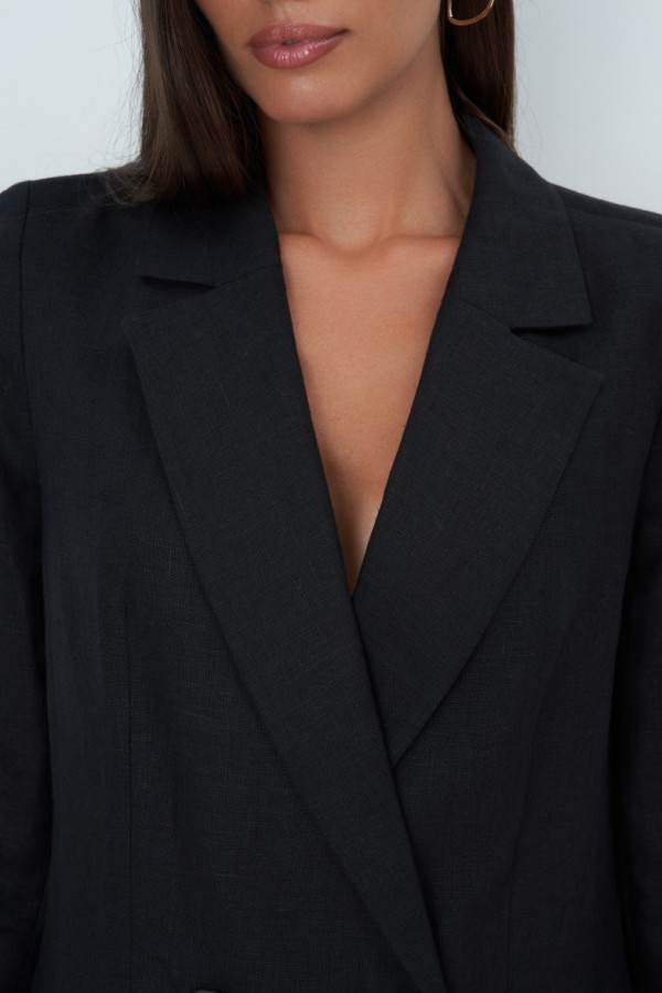 E 7718.58 Жакет льняной черный