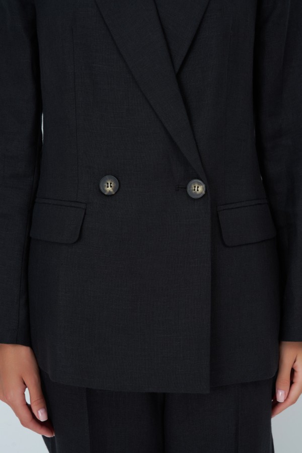 E 7718.58 Жакет льняной черный