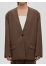 A 0212.13 Жакет однобортный без лацканов кофе