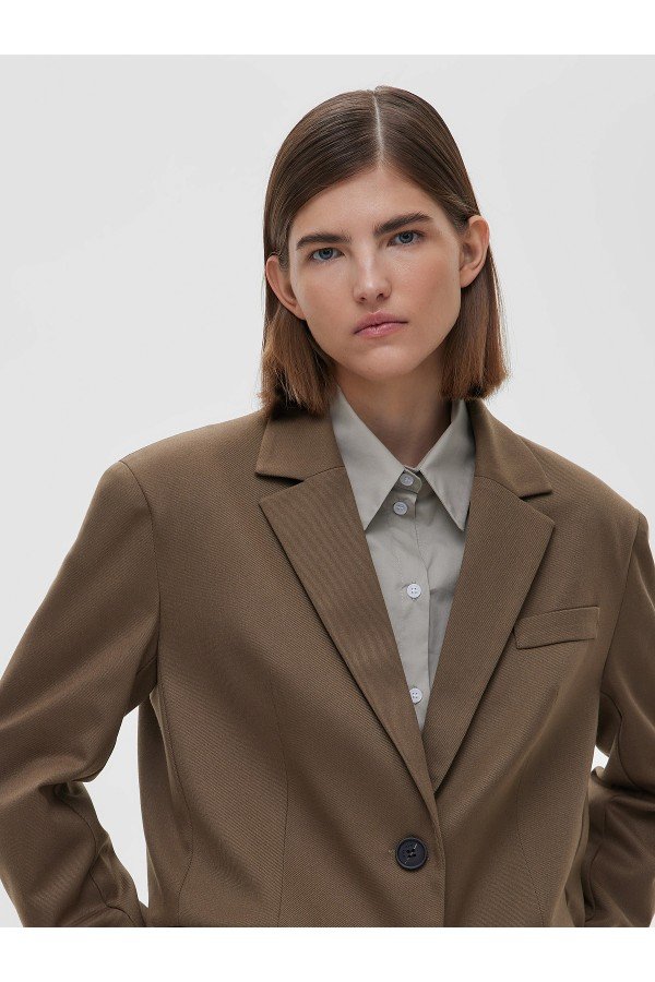 A 1502.13 Жакет свободного кроя однобортный кофе
