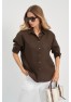 E 3435.18 Блузка женская льняная шоколад E 3435.18 Блузка женская льняная шоколад