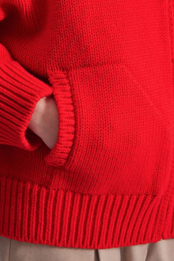 A 3270.25 Вязаный бомбер красный