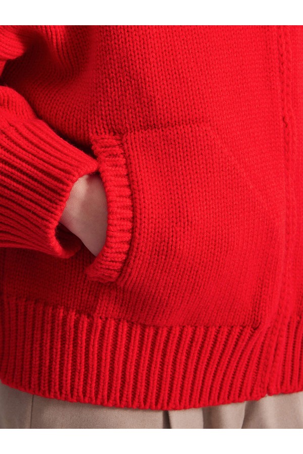 A 3270.25 Вязаный бомбер красный