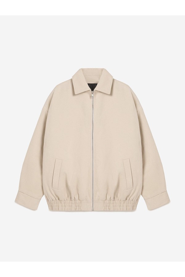 A 0207.30 Бомбер утепленный из денима молочный