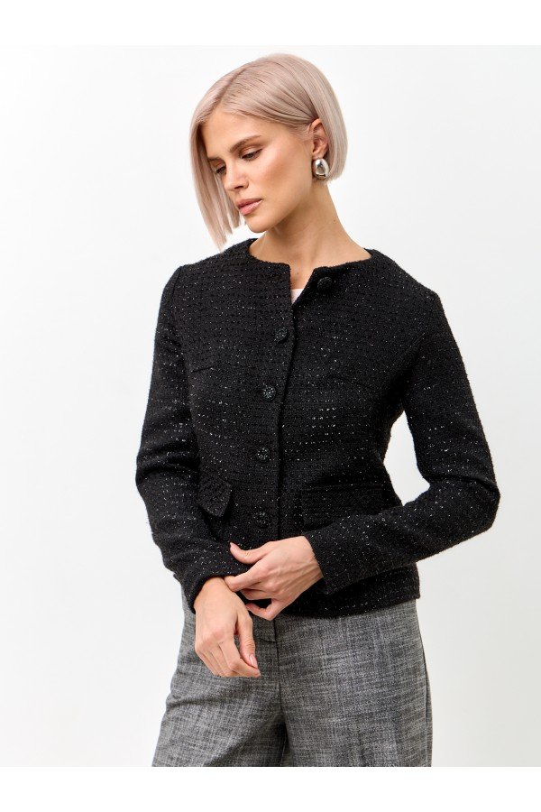 T W18066.58 Жакет жен черный