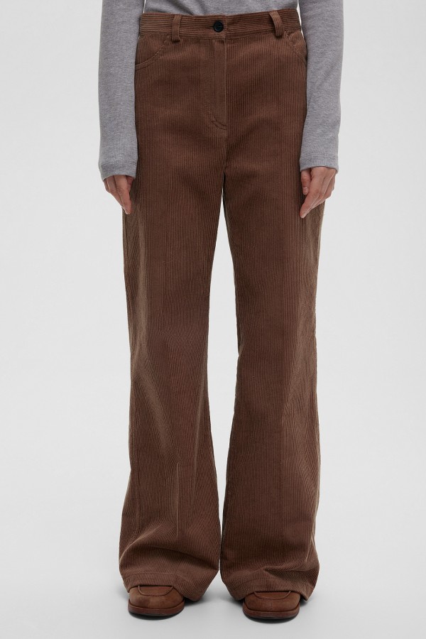 A 0131.14 Брюки клеш из вельвета, песочный