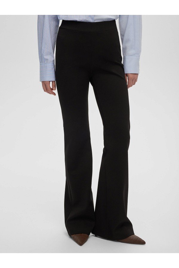 A 0216.58 Брюки клеш из вискозы черный