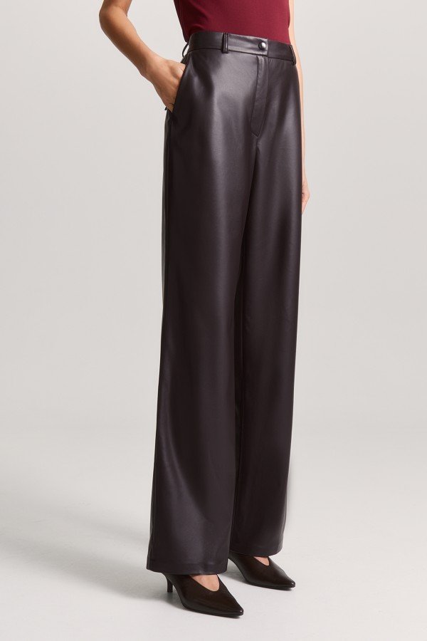 El W0602.19 Прямые брюки Темно-коричневый