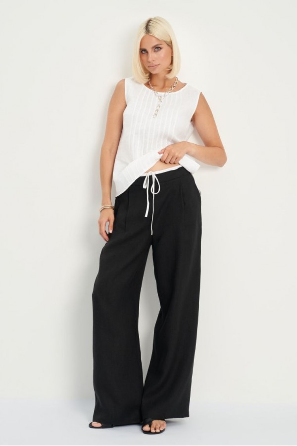 E 62110.58 Брюки льняные, чёрный