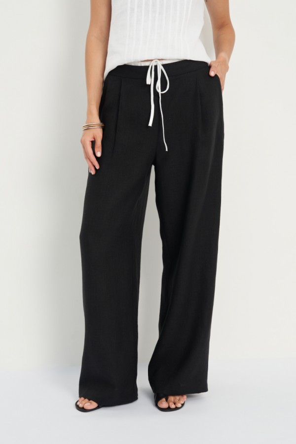 E 62110.58 Брюки льняные, чёрный