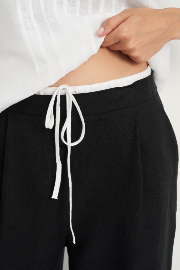 E 62110.58 Брюки льняные, чёрный