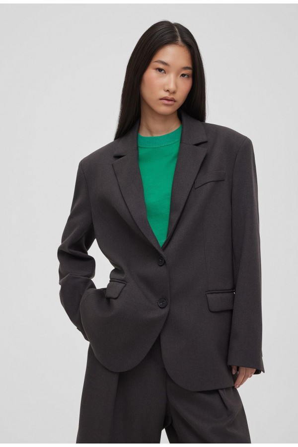 A 1502.57 Жакет свободного кроя однобортный графит