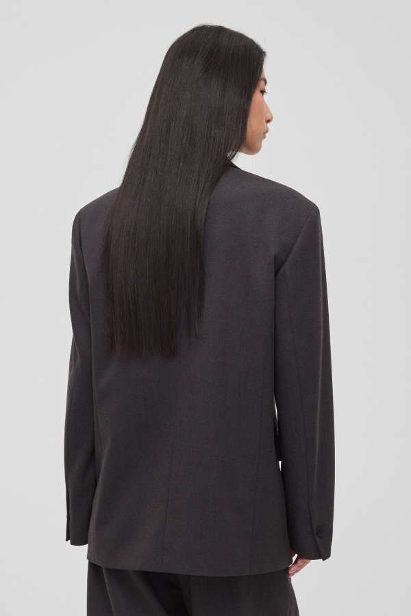 A 1502.57 Жакет свободного кроя однобортный графит