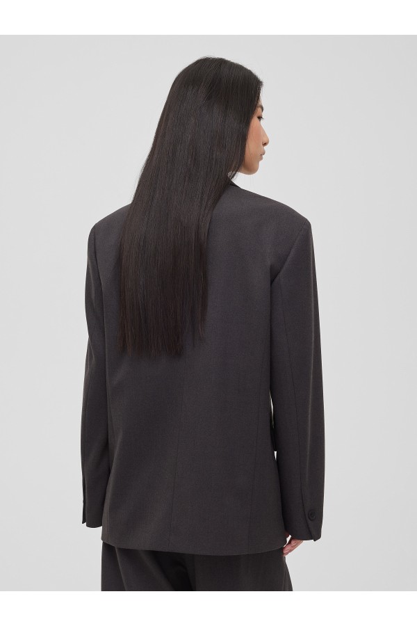 A 1502.57 Жакет свободного кроя однобортный графит