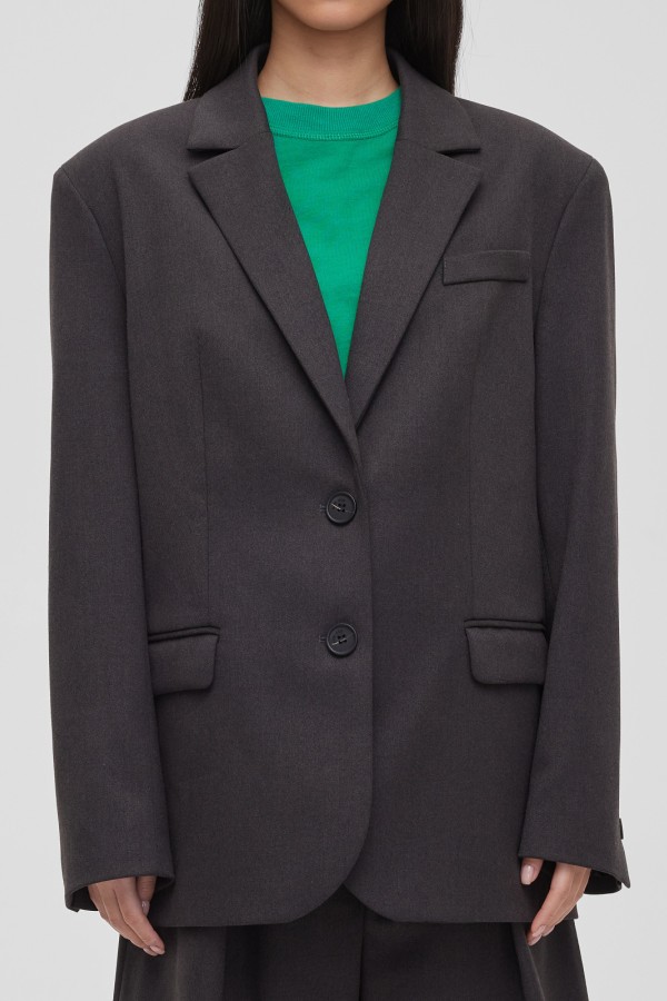 A 1502.57 Жакет свободного кроя однобортный графит