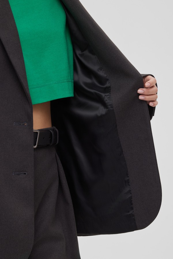 A 1502.57 Жакет свободного кроя однобортный графит