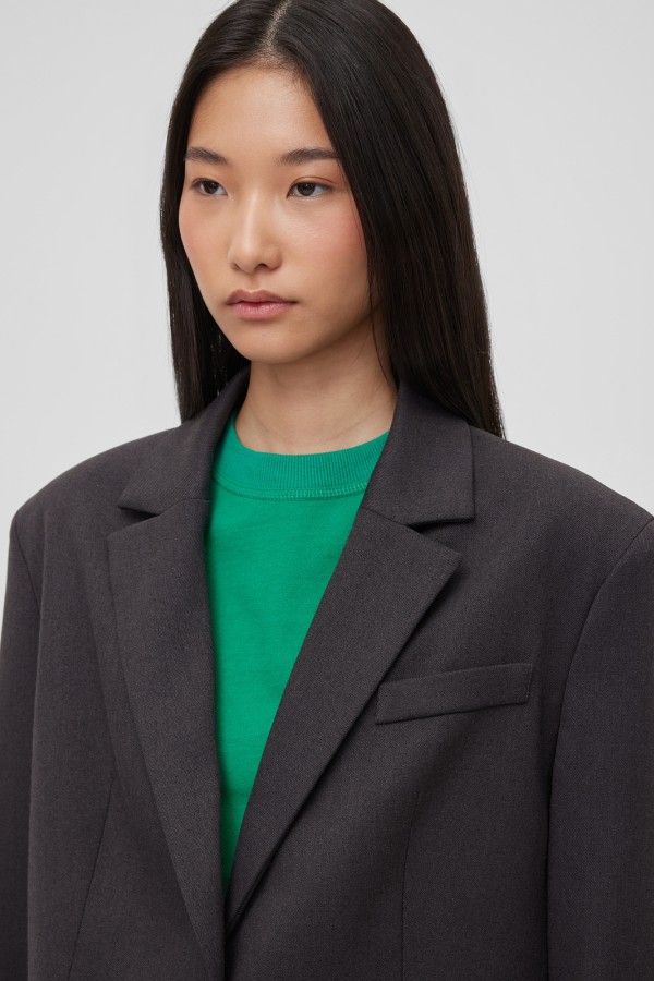 A 1502.57 Жакет свободного кроя однобортный графит