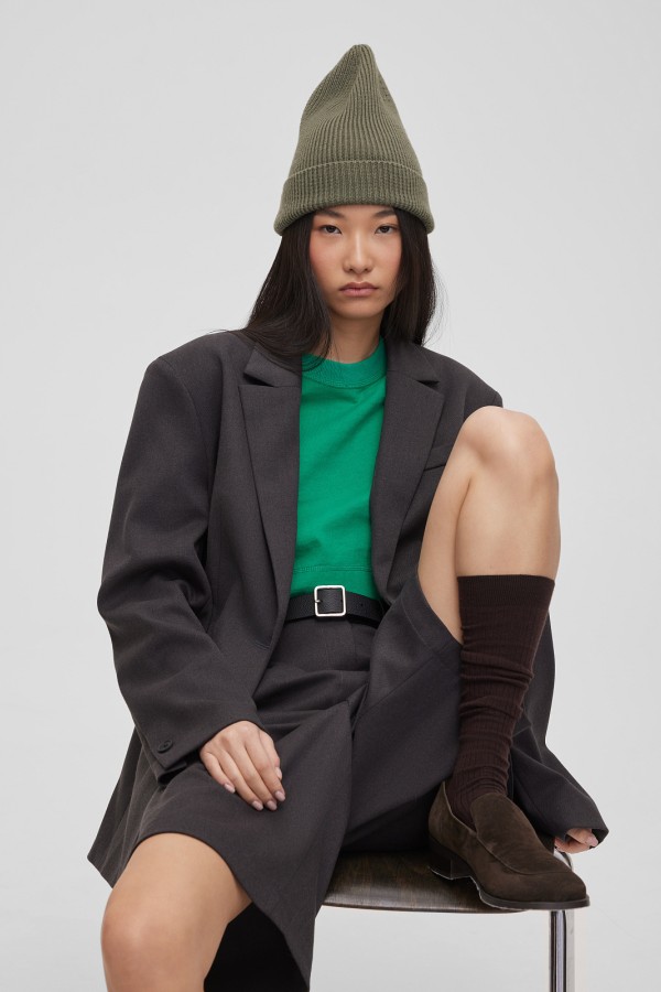 A 1502.57 Жакет свободного кроя однобортный графит