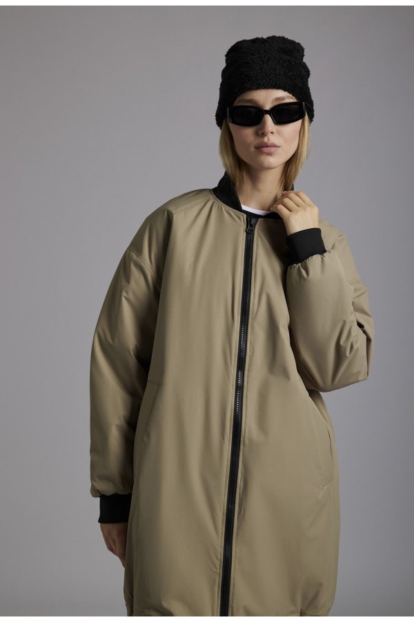 D В140-95.19 Бомбер темно-бежевый