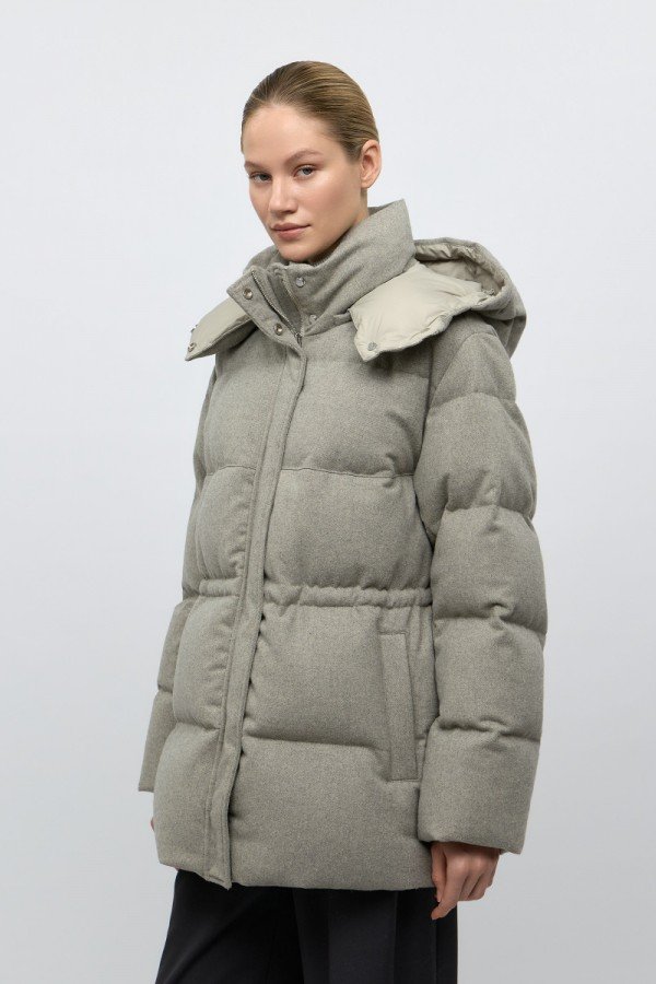 CS W250521.55 Пуховая куртка серо-бежевый
