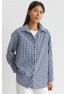 C W2625.34 Рубашка клетка молочный-т.синий