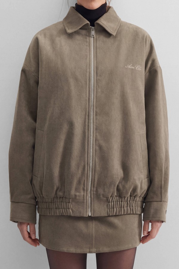 A 0207.46 Бомбер утепленный из денима хаки