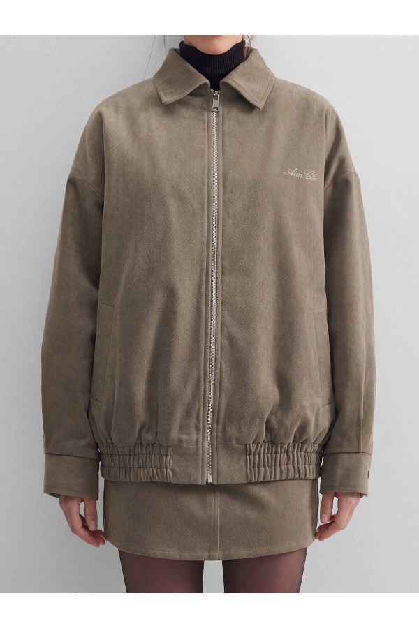 A 0207.46 Бомбер утепленный из денима хаки