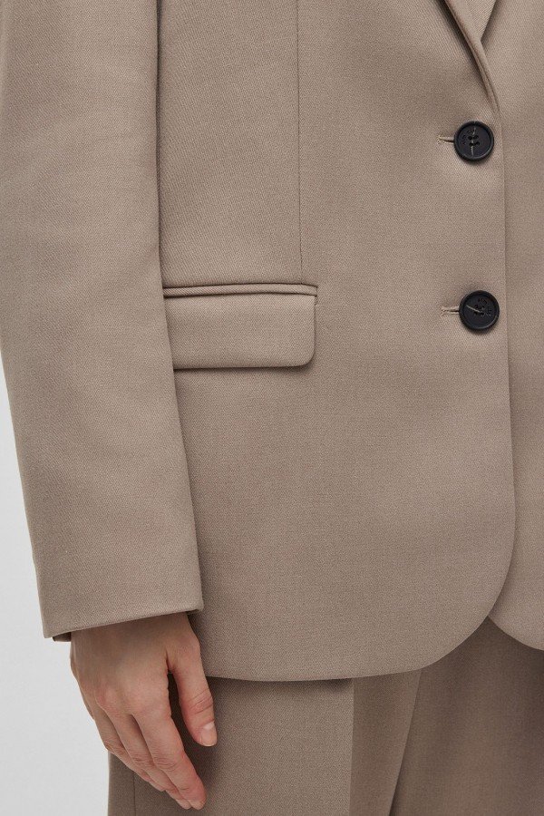 A 1528.51 Жакет свободного кроя однобортный серо-бежевый A 1528.51 Жакет свободного кроя однобортный серо-бежевый