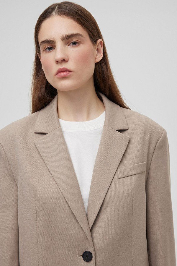 A 1528.51 Жакет свободного кроя однобортный серо-бежевый A 1528.51 Жакет свободного кроя однобортный серо-бежевый