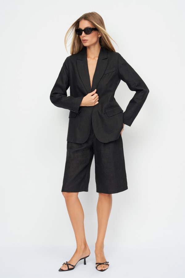 E 52122.58 Жакет женский лен черный