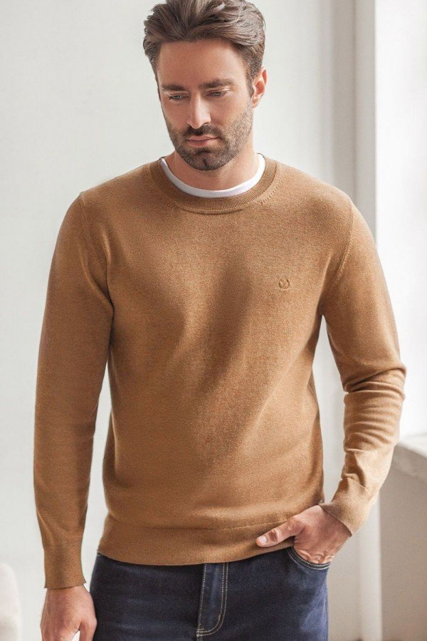 V M3914.18 Джемпер муж коричневый меланж