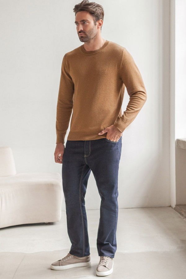 V M3914.18 Джемпер муж коричневый меланж