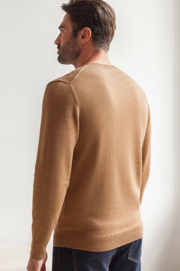 V M3914.18 Джемпер муж коричневый меланж