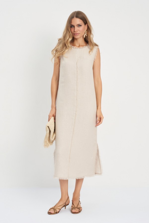 E 62104.13 Платье лен какао