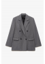 A 0135.55 Жакет двубортный в полоску, Серый