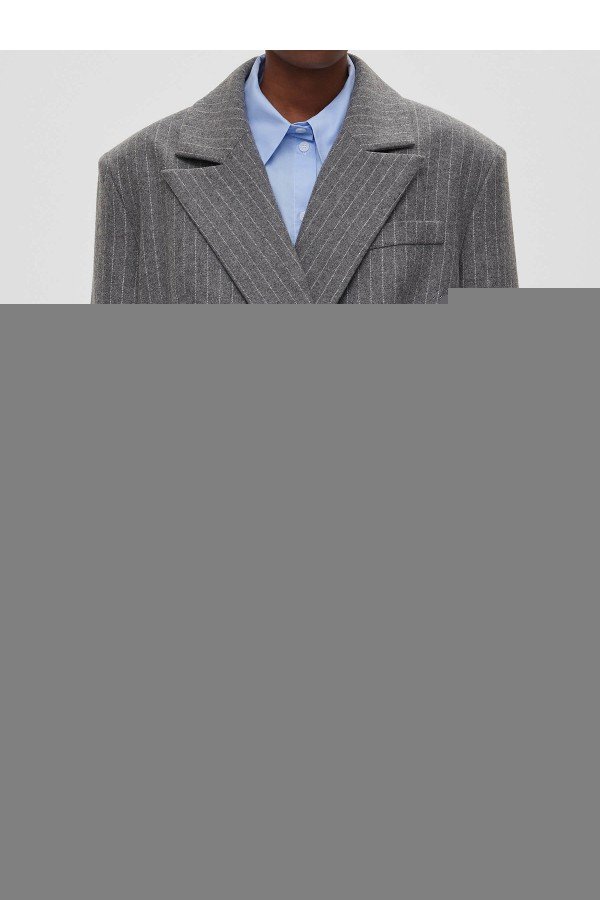 A 0135.55 Жакет двубортный в полоску, Серый